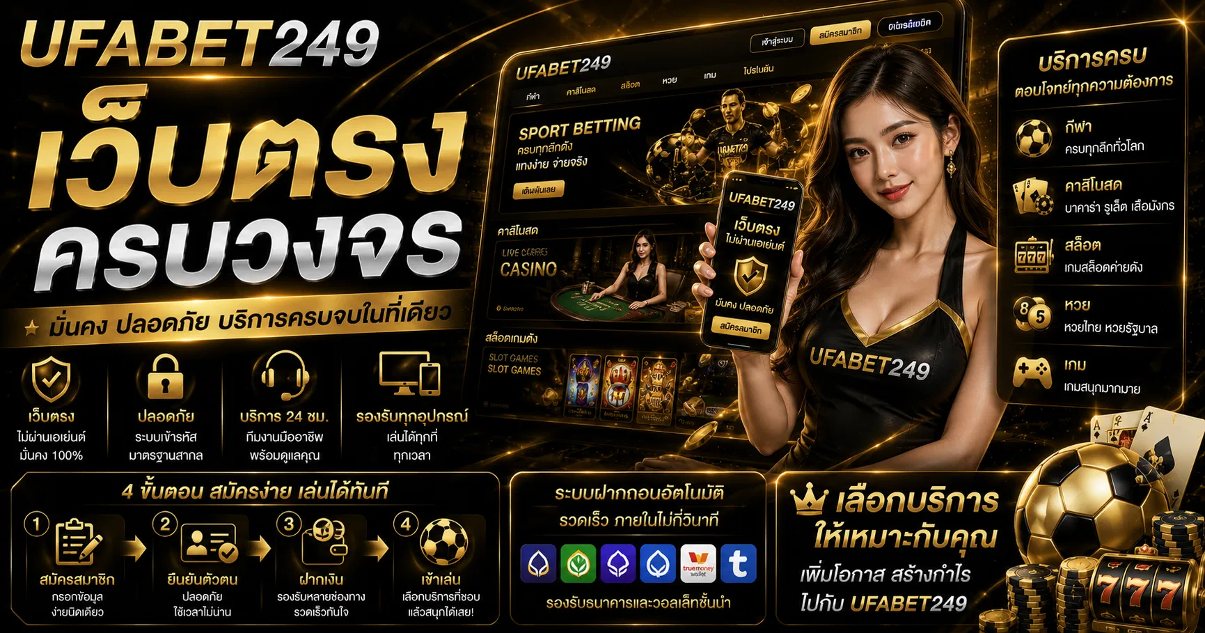 UFABET249 เว็บตรงครบวงจร คู่มือสมัคร เข้าเล่น ฝากถอน และเลือกบริการให้เหมาะกับผู้เล่นออนไลน์