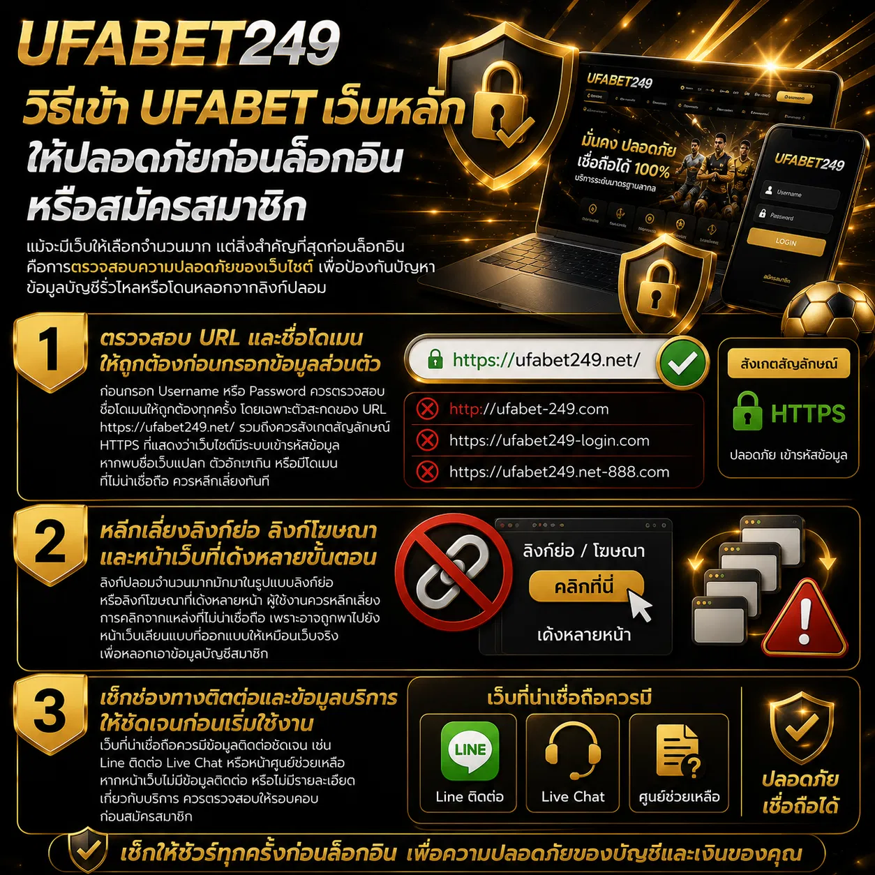 วิธีเข้า UFABET เว็บหลัก ให้ปลอดภัยก่อนล็อกอินหรือสมัครสมาชิก